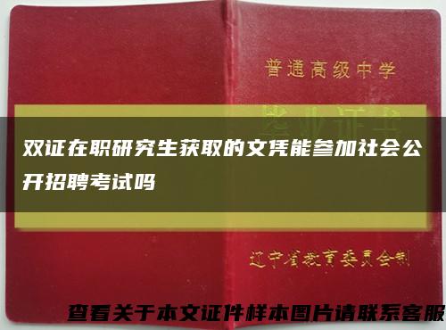 双证在职研究生获取的文凭能参加社会公开招聘考试吗缩略图