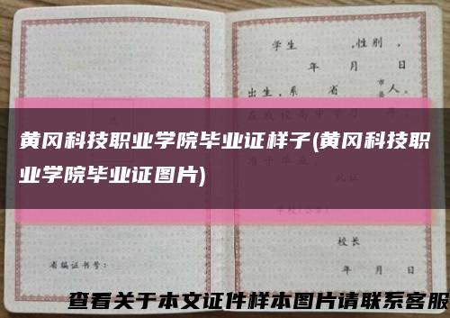 黄冈科技职业学院毕业证样子(黄冈科技职业学院毕业证图片)缩略图