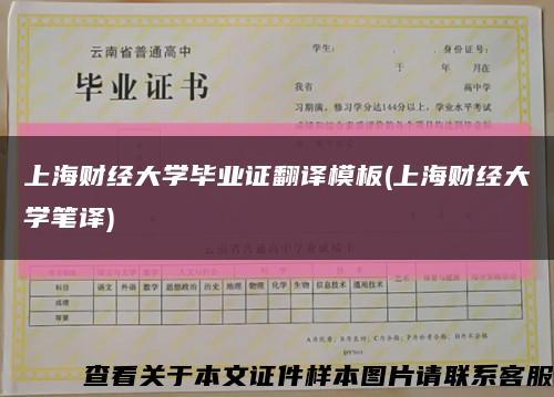 上海财经大学毕业证翻译模板(上海财经大学笔译)缩略图