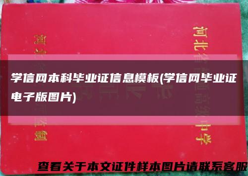 学信网本科毕业证信息模板(学信网毕业证电子版图片)缩略图