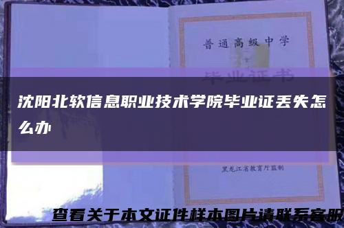 沈阳北软信息职业技术学院毕业证丢失怎么办缩略图