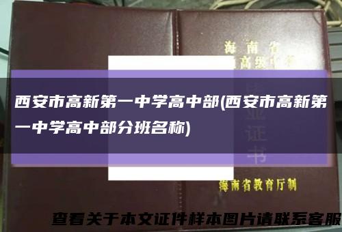 西安市高新第一中学高中部(西安市高新第一中学高中部分班名称)缩略图