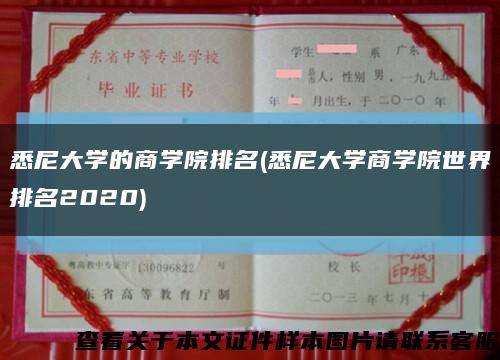 悉尼大学的商学院排名(悉尼大学商学院世界排名2020)缩略图