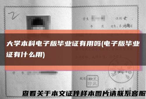 大学本科电子版毕业证有用吗(电子版毕业证有什么用)缩略图