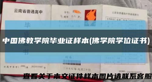 中国佛教学院毕业证样本(佛学院学位证书)缩略图