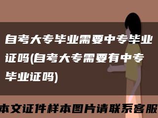 自考大专毕业需要中专毕业证吗(自考大专需要有中专毕业证吗)缩略图