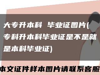 大专升本科 毕业证图片(专科升本科毕业证是不是就是本科毕业证)缩略图