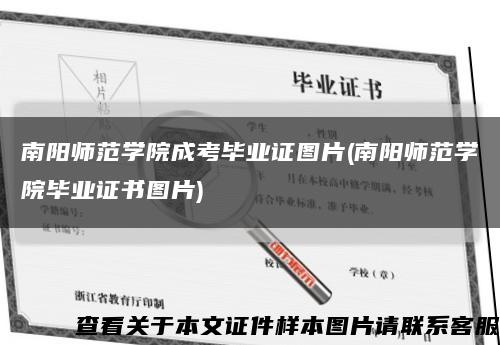 南阳师范学院成考毕业证图片(南阳师范学院毕业证书图片)缩略图