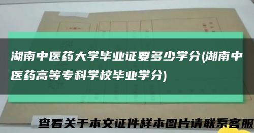 湖南中医药大学毕业证要多少学分(湖南中医药高等专科学校毕业学分)缩略图