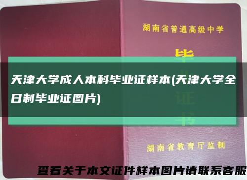 天津大学成人本科毕业证样本(天津大学全日制毕业证图片)缩略图