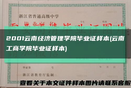 2001云南经济管理学院毕业证样本(云南工商学院毕业证样本)缩略图