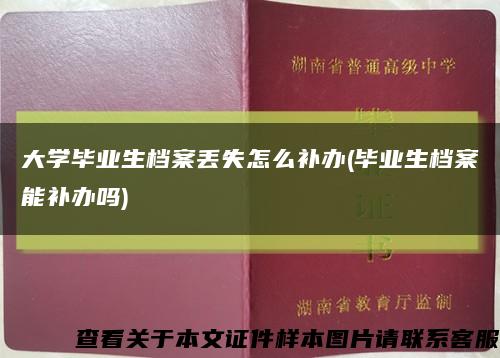 大学毕业生档案丢失怎么补办(毕业生档案能补办吗)缩略图