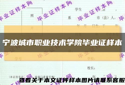 宁波城市职业技术学院毕业证样本缩略图