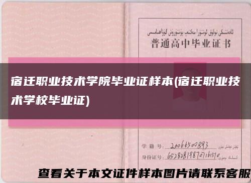 宿迁职业技术学院毕业证样本(宿迁职业技术学校毕业证)缩略图