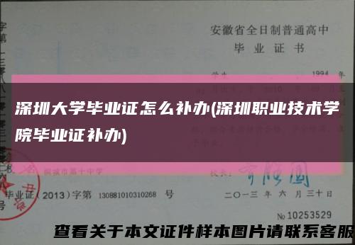 深圳大学毕业证怎么补办(深圳职业技术学院毕业证补办)缩略图