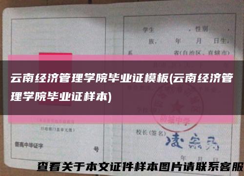 云南经济管理学院毕业证模板(云南经济管理学院毕业证样本)缩略图