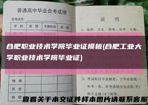 合肥职业技术学院毕业证模板(合肥工业大学职业技术学院毕业证)缩略图