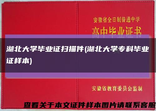 湖北大学毕业证扫描件(湖北大学专科毕业证样本)缩略图