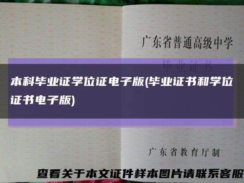 本科毕业证学位证电子版(毕业证书和学位证书电子版)缩略图