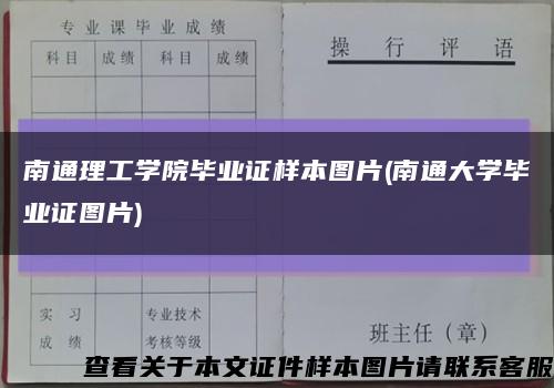 南通理工学院毕业证样本图片(南通大学毕业证图片)缩略图