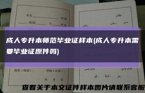 成人专升本师范毕业证样本(成人专升本需要毕业证原件吗)缩略图