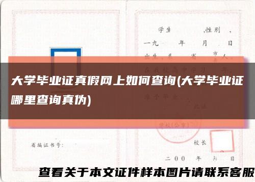 大学毕业证真假网上如何查询(大学毕业证哪里查询真伪)缩略图