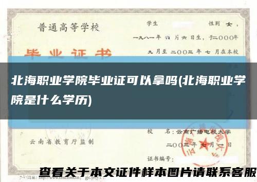 北海职业学院毕业证可以拿吗(北海职业学院是什么学历)缩略图