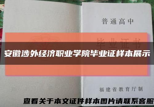 安徽涉外经济职业学院毕业证样本展示缩略图