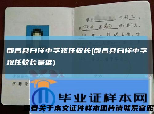 都昌县白洋中学现任校长(都昌县白洋中学现任校长是谁)缩略图