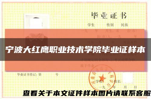 宁波大红鹰职业技术学院毕业证样本缩略图