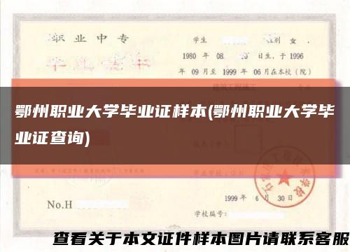 鄂州职业大学毕业证样本(鄂州职业大学毕业证查询)缩略图