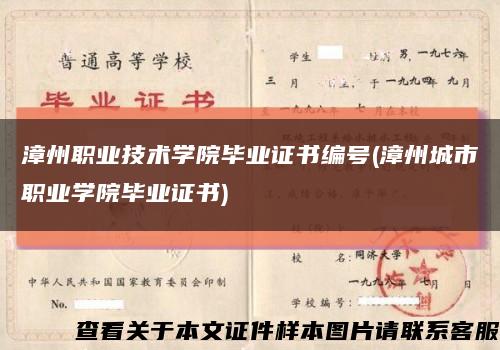 漳州职业技术学院毕业证书编号(漳州城市职业学院毕业证书)缩略图