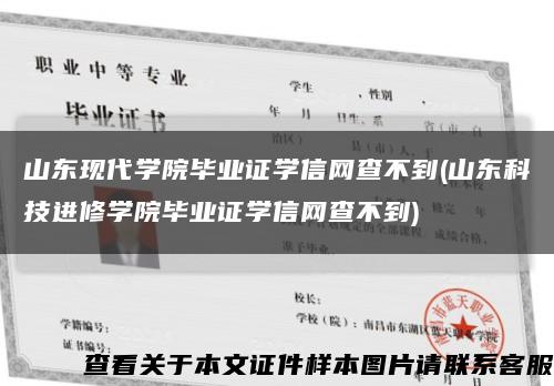 山东现代学院毕业证学信网查不到(山东科技进修学院毕业证学信网查不到)缩略图