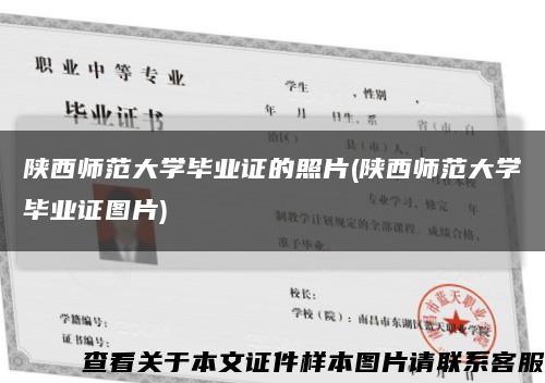 陕西师范大学毕业证的照片(陕西师范大学毕业证图片)缩略图