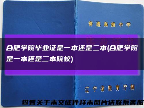 合肥学院毕业证是一本还是二本(合肥学院是一本还是二本院校)缩略图