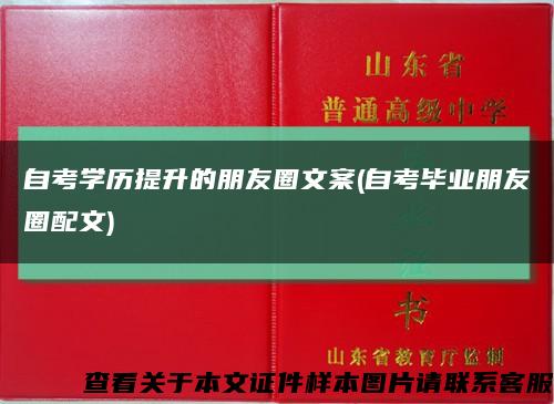 自考学历提升的朋友圈文案(自考毕业朋友圈配文)缩略图