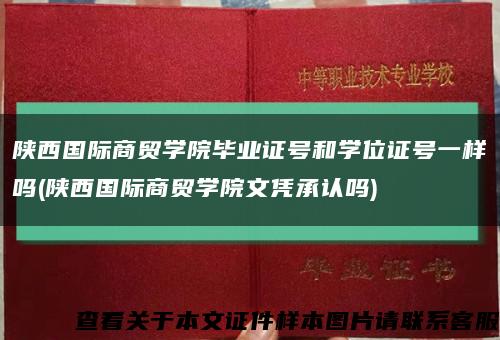 陕西国际商贸学院毕业证号和学位证号一样吗(陕西国际商贸学院文凭承认吗)缩略图