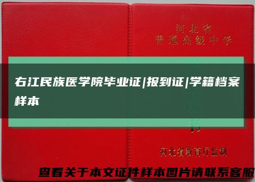 右江民族医学院毕业证|报到证|学籍档案样本缩略图