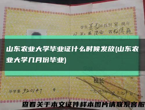 山东农业大学毕业证什么时候发放(山东农业大学几月份毕业)缩略图