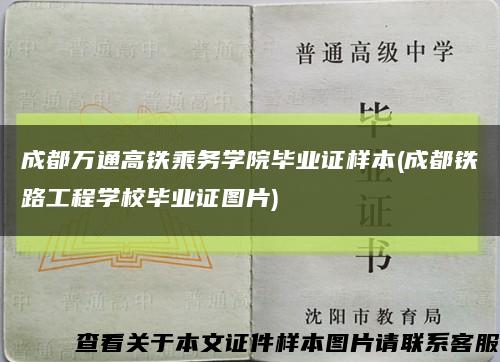 成都万通高铁乘务学院毕业证样本(成都铁路工程学校毕业证图片)缩略图