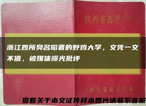 浙江四所臭名昭著的野鸡大学，文凭一文不值，被媒体曝光批评缩略图