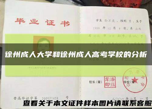 徐州成人大学和徐州成人高考学校的分析缩略图