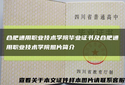 合肥通用职业技术学院毕业证书及合肥通用职业技术学院照片简介缩略图