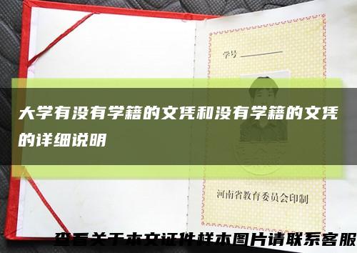 大学有没有学籍的文凭和没有学籍的文凭的详细说明缩略图