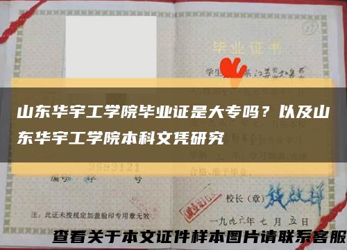 山东华宇工学院毕业证是大专吗？以及山东华宇工学院本科文凭研究缩略图