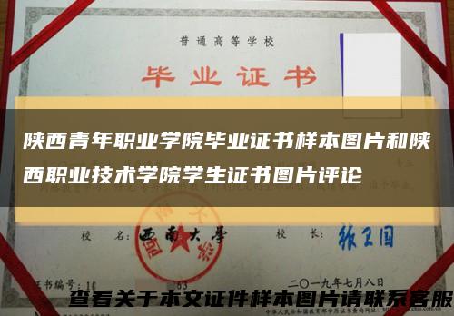 陕西青年职业学院毕业证书样本图片和陕西职业技术学院学生证书图片评论缩略图