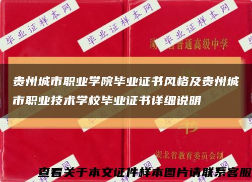 贵州城市职业学院毕业证书风格及贵州城市职业技术学校毕业证书详细说明缩略图