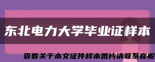 东北电力大学毕业证样本缩略图