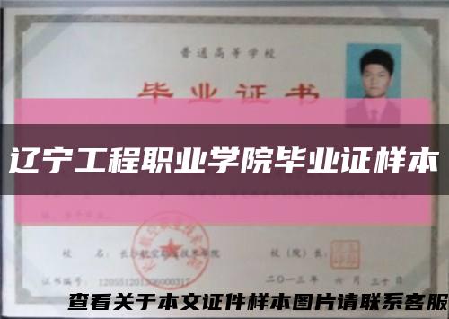 辽宁工程职业学院毕业证样本缩略图