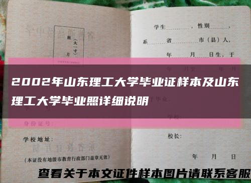 2002年山东理工大学毕业证样本及山东理工大学毕业照详细说明缩略图